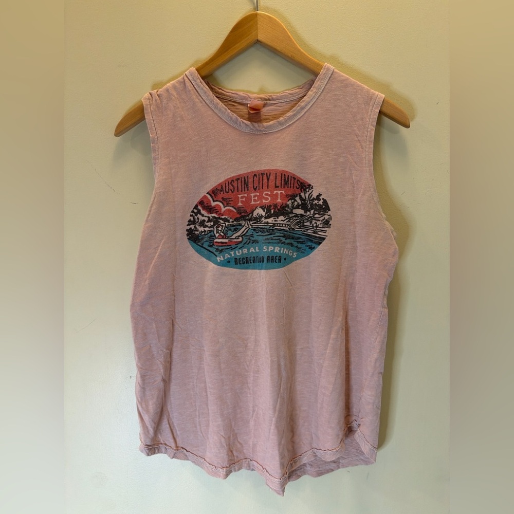 Austin City Limits Festival Tank Top Women’s Small Pink Graphic- Natural Spring